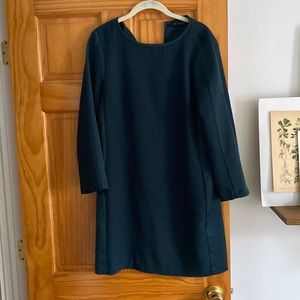 Deep green dress, long-sleeves